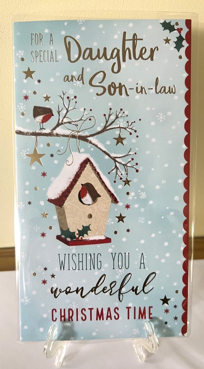 Christmas Card Daughter & Son-In-Law  - Foil Finish Xmas