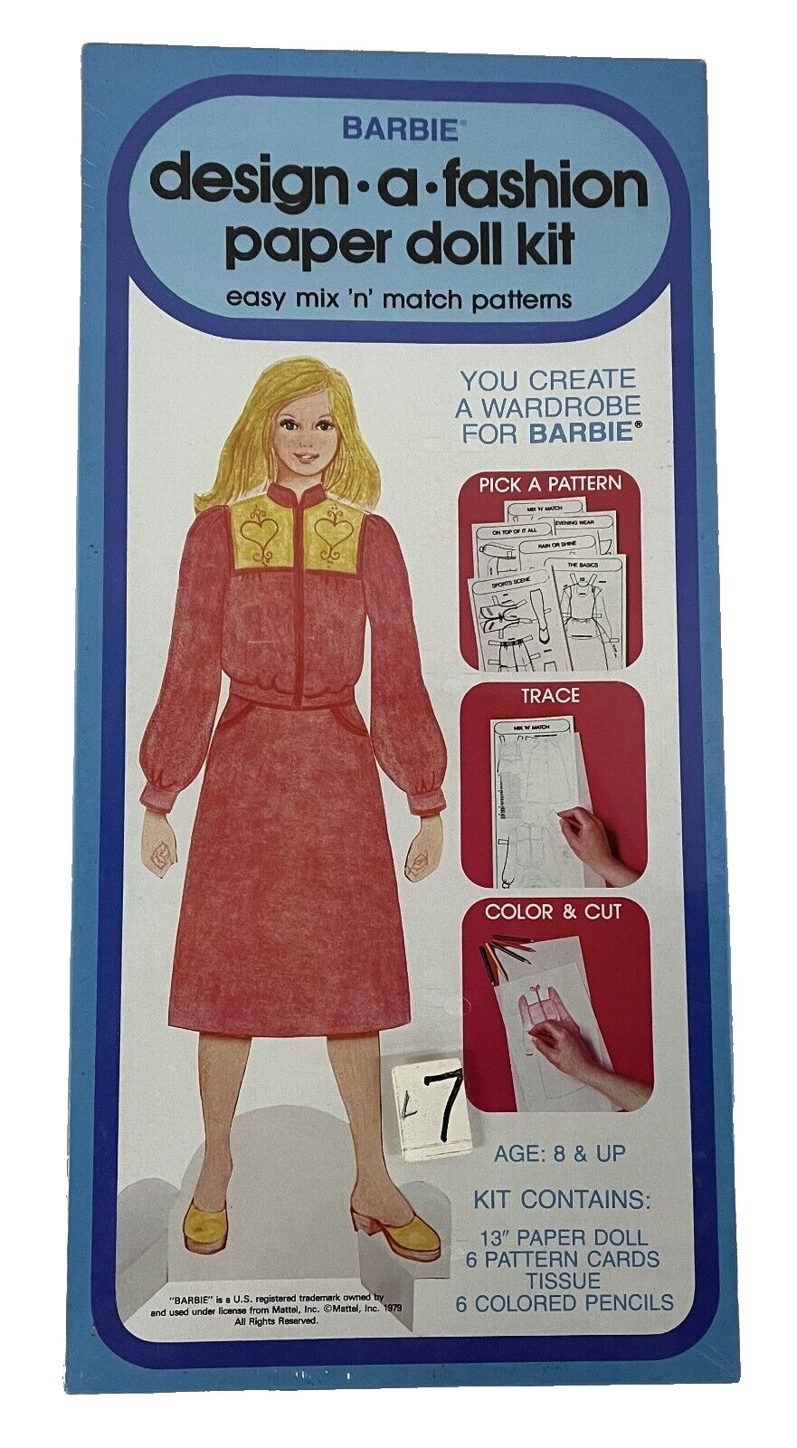 Vintage Barbie Design a Fashion Paper Doll Kit, Mattel, 1979 NIB Sealed~4