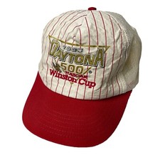 Vintage 90s NASCAR Trucker Hat Cap 1993 Daytona 500 Pinstripe Winston Cup Series