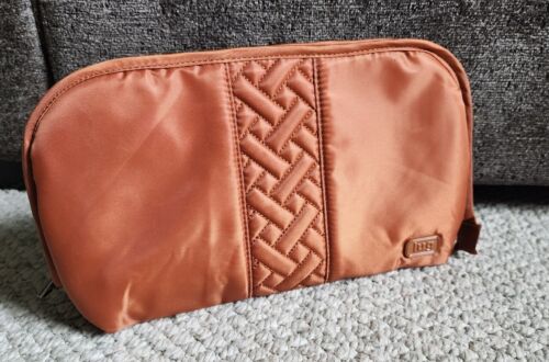 LUG - Flash Cosmetic Case Toiletry Pouch Copper Brown EUC - Picture 1 of 6