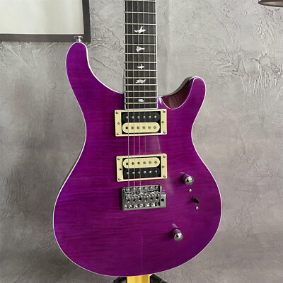 PRS Custom Electric Guitar Purple Body 2H Pickups Tremolo Bridge Chrome Parts
