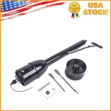28" Universal Black Steering Column Tilt Manual Trans with 9 Hole Adapter No Key