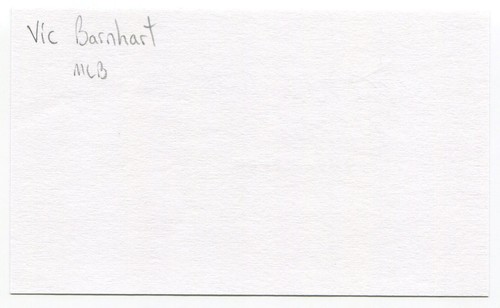 Vic Barnhart Signed 3x5 Index Card Autographed Signature Pittsburgh Pirates MLB - Picture 2 of 2