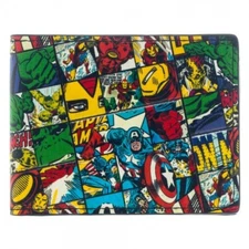 Bioworld Bi-Fold Wallet Marvel All Over Print Avengers Ironman Hulk Capt America