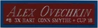 ALEX OVECHKIN WASHINGTON CAPITALS NAMEPLATE FOR AUTOGRAPHED Signed HOCKEY JERSEY