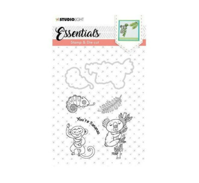 StudioLight Stempel und Stanzschablone BASICSDC29 - Koala Chameleon Affe Bambus