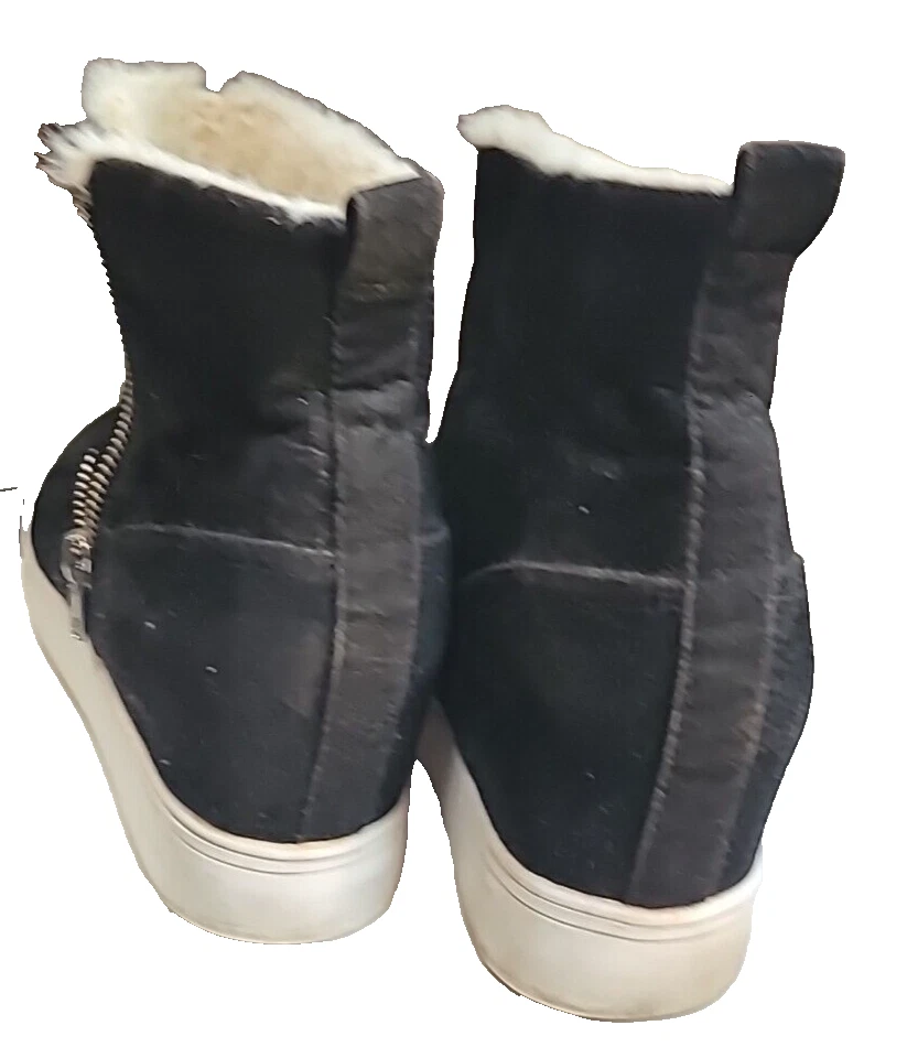 ZAPATO DAZZLE Talla 9, Blanco y Negro Botas de Invierno Gamuza Cuña Foto 4 de 4