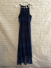 Xhiliration High Low Maxi Dress Black and blue Size M