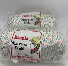 Vintage Lot of 2 BONNIE Macrame Braid 6MM - 100 Yards Each Craft Cord Variegated
