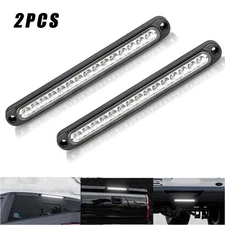 2x 10Inch White LED Tail Light Truck Trailer Reverse Backup Turn Tail Light Bar