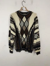 Vintage Tosani Sweater Mens XL Geometric 3D Knit Cosby Coogi Style 90s Canada