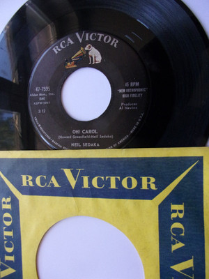 45er Neil Sedaka Original USA-Pressung mit FLC Oh Carol--One Way Ticket