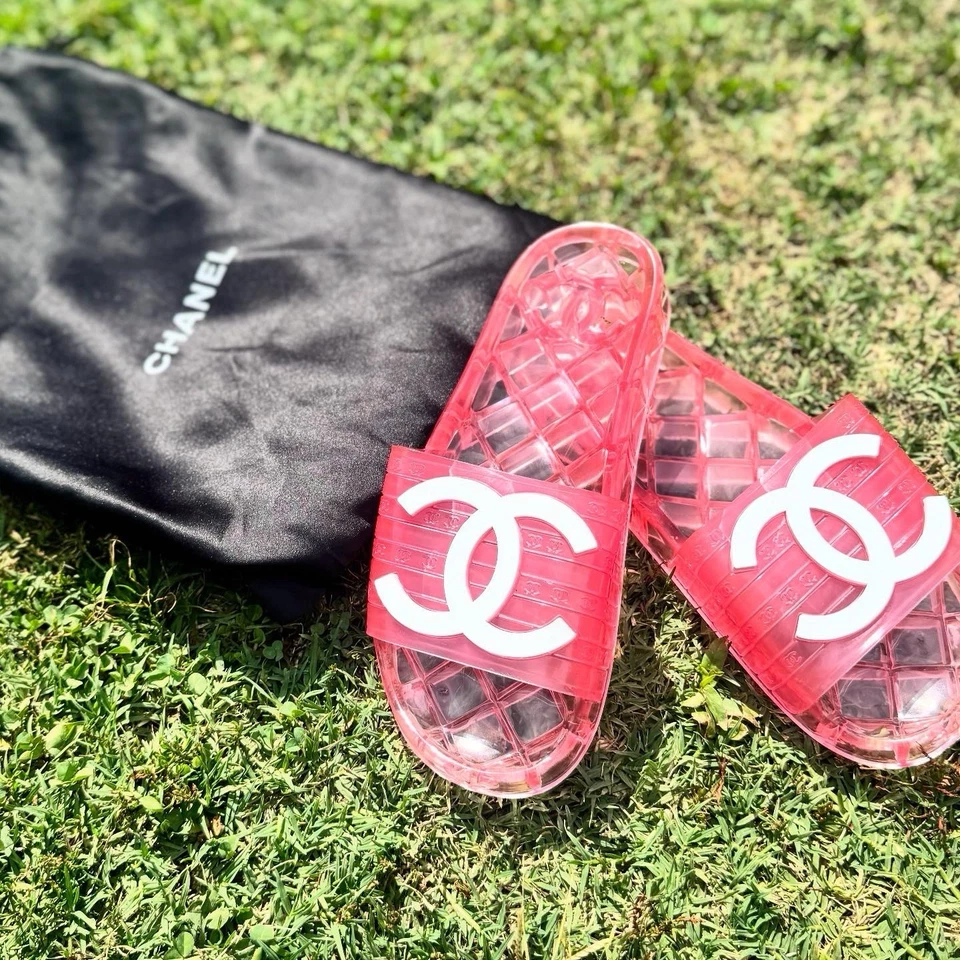 CHANEL Jelly Women's Slides Size 36 Pink - Image 3 of 4