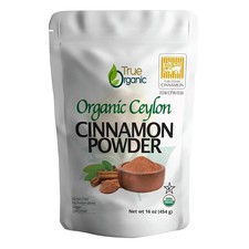 True Organic Ceylon Cinnamon Powder, 1 lb, Premium Grade, Gluten Free