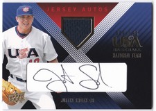 2008 USA Baseball Justin Smoak Auto National Team Signatures Jersey Black #/195