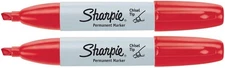 Sharpie 38283  Chisel Tip Permanent Marker, Red Ink 2pk