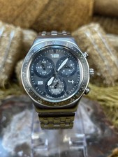 Vintage Silver Tone Swatch Irony Chrono Quartz Watch.  💯 % Functions
