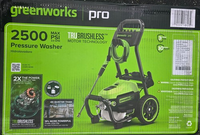 #ad Greenworks 2500 PSI 2 GPM Cold Water Electric Pressure washer with 5 Spray Tips $320.00