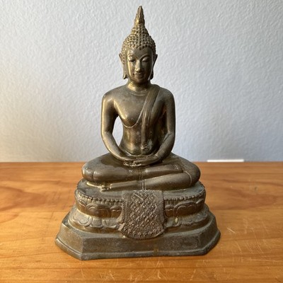 Rare Antique Brass Lord Buddha Buddhism Sculpture Figurine Statue