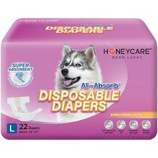 Honey Care L Female Dog Diapers, 22-ct, Super Absorbent, Breathable, Wetness Ind