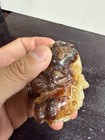 Very Fine Antique/ Vtg. Chinese HK Export Jade Stone Beast Pendant — photo 10