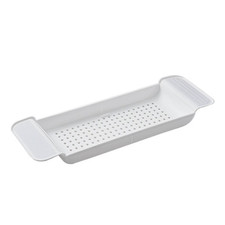 1Pc Expandable Bathtub Tray Stable Placement Plastic Material Draining Design Ba