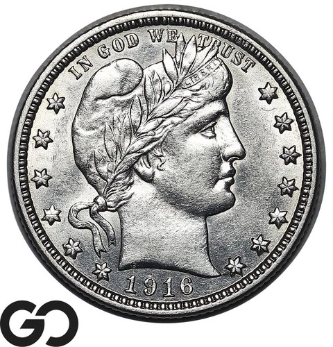 1916-D Barber Quarter, Choice BU++, Blast White