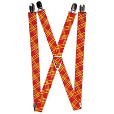Suspenders - 1.0 - Plaid X4 Fluorescent Oranges/Pinks/Yellow ACC NEW