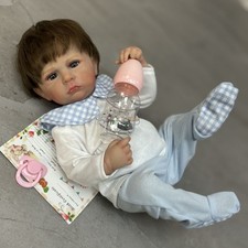 18in/48cm Doll Newborn Doll Reborn Baby Dolls Soft Vinyl Body Lifelike Blue Gift