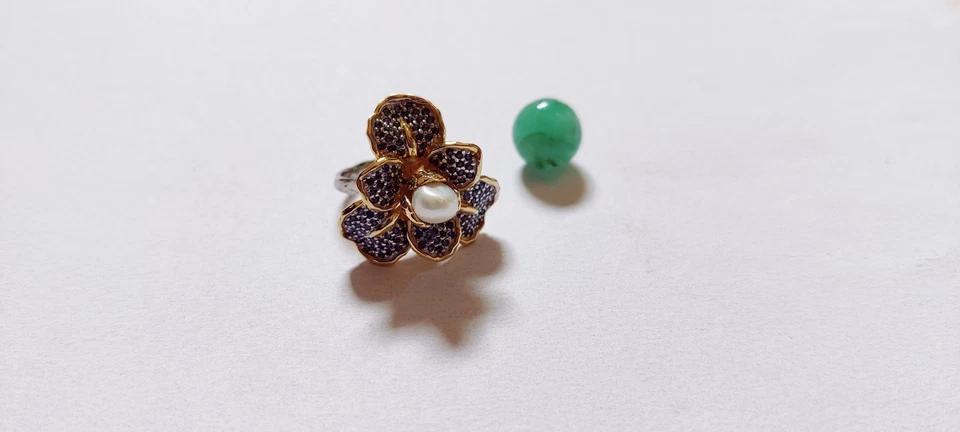 925 sterling silver Flower Ring wedding anniversary party wear Gift ring m982