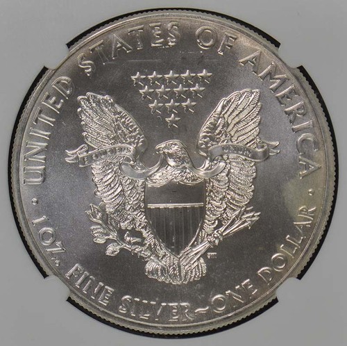 2012 $1 Silver Eagle Mint Error Obverse Struck Thru NGC MS68 - Picture 4 of 4