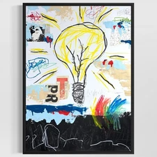 Original Mixed Media Abstract Modern Art Painting 18x24 "Ruelle" Signed