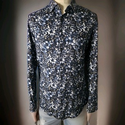 VENTI Jerseyflex Hemd 42 Body Fit Floral Business Freizeit Stretch Blumen...