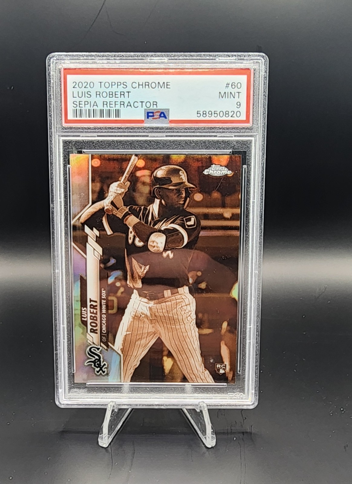 2020 Topps Chrome - Luis Robert #60 Sepia Refractor (RC) PSA-9