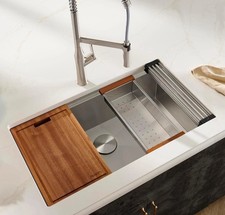 NEW Ruvati 32-Inch Undermount 16 Gauge Stainless Steel Kitchen Sink RVH-8300