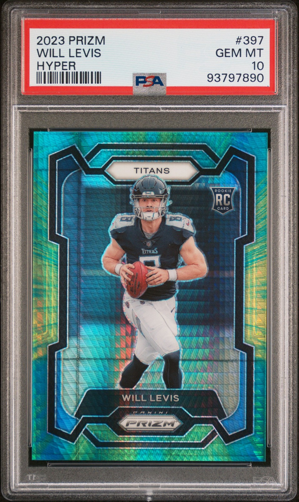 2023 PANINI PRIZM HYPER PRIZM #397 WILL LEVIS 41/175 PSA 10