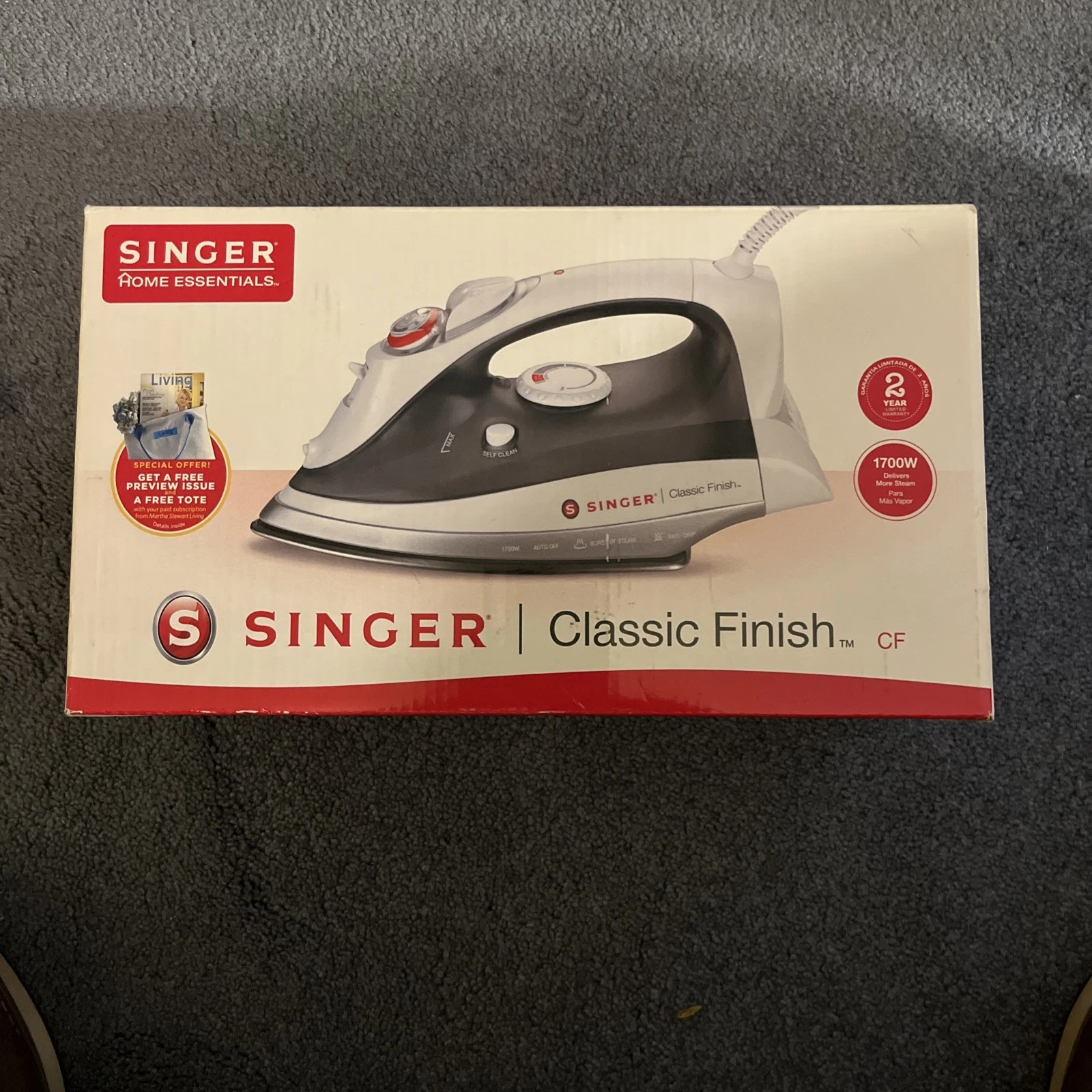 Singer Classic Finish Iron With LED Temp Settings 1700w New In Box
Opens in a new window or tab