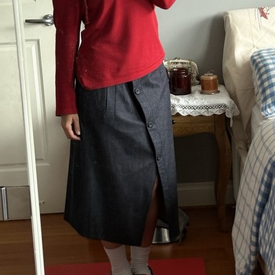 Marco Polo midi skirt in a dark denim-look Cotton