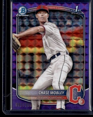 CHASE MOBLEY 2025 BOWMAN CHROME PROSPECT PURPLE GEOMETRIC REFRACTOR RC CLEVELAND