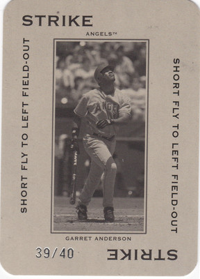 2005 Throwback Threads Polo Grounds 40 STRIKE Short Fly #62 Garret Anderson /40