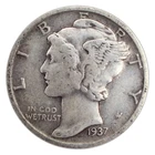 1937-S Mercury Dime VG Very Good 90% Silver