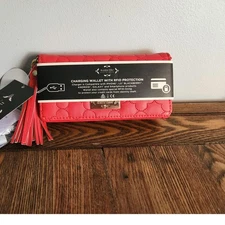 Nanette Lepore Brand New Red Charging Wallet Retails $60