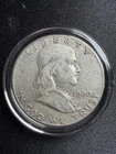 1960 50C Benjamin Franklin 90% Silver Half Dollar Philadelphia USA Vintage Coin