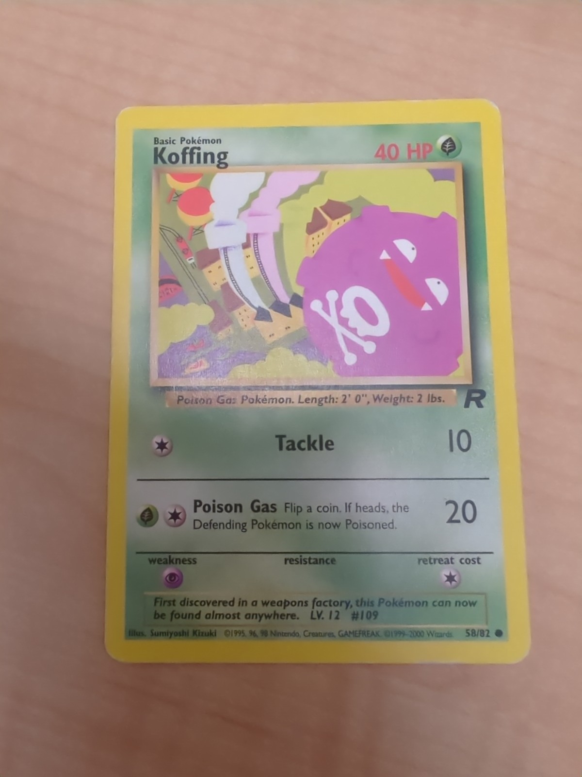 Pokemon TCG Koffing 58/82 Team Rocket Regular Unlimited NM