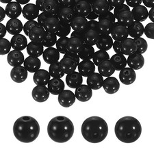 100pcs Black Acrylic Round Beads 8mm Plastic Resin Loose Bead