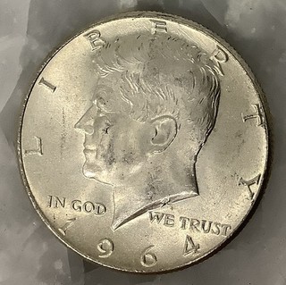 1964 JFK Half Dollar Coin 90% Silver Bullion USA Mint 50 Cent Kennedy