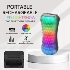 DUAL 3" Portable Rechargeable MultiColor LED Party Light 2500W Bluetooth Speaker