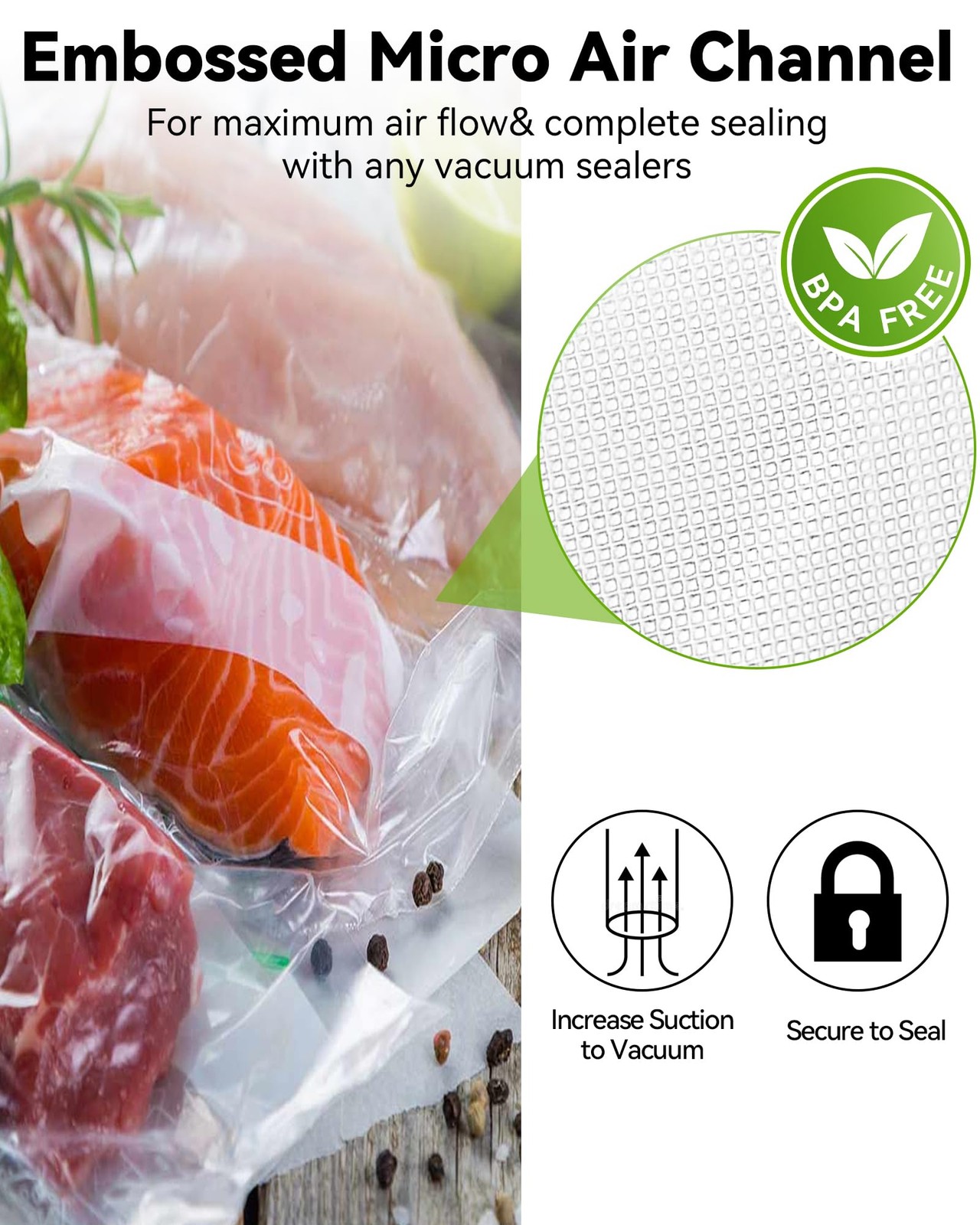 400 Vacuum Sealer Storage Bags, 8x12 Inch Seal a Meal Bags, BPA Free Quart Ba...