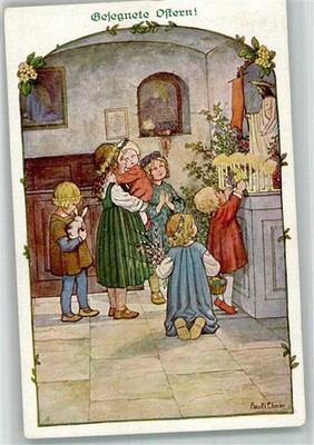 10731863 - M. Munk Nr. 1054 Kinder Ostern i.d. Kirche  Ebner, Pauli 1920
