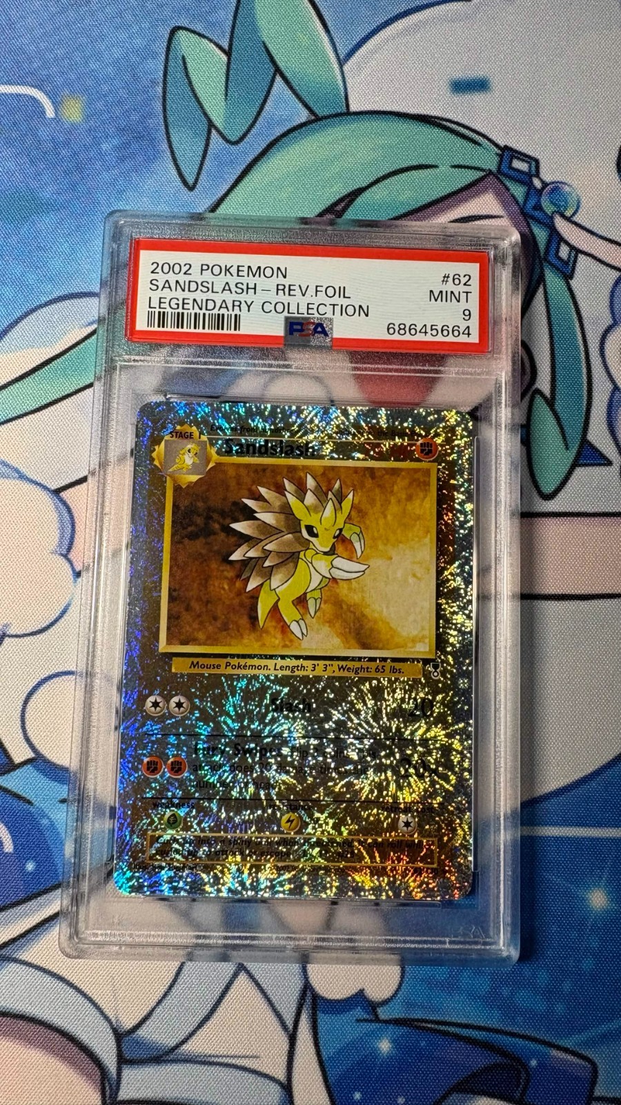 2002 POKEMON LEGENDARY COLLECTION #62 SANDSLASH-REVERSE FOIL PSA 9